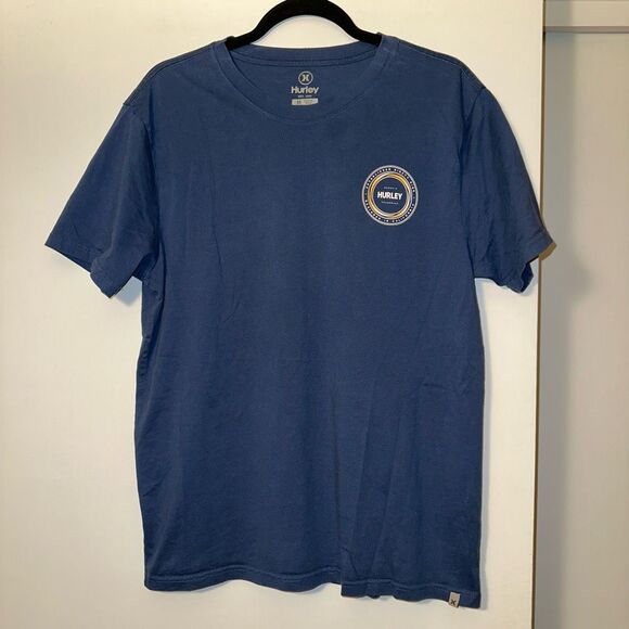 Hurley Medium Graphic Crewneck Short Sleeve Mens Tee Shirt Midnight Blue EUC - Picture 2 of 9